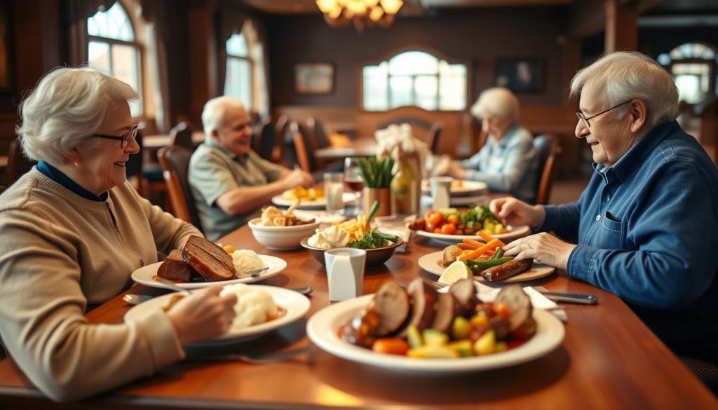 Senior dining at Bob Evans