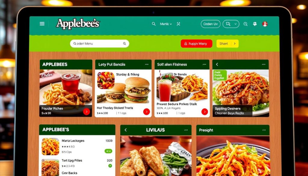 Applebee's digital menu navigation