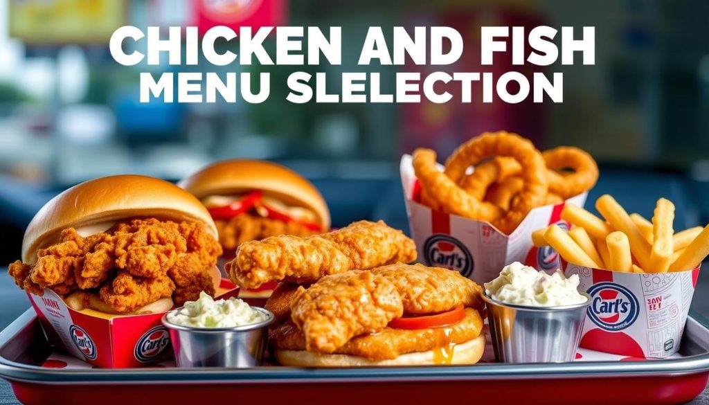 Carl's Jr Chicken and Fish Menu Selection