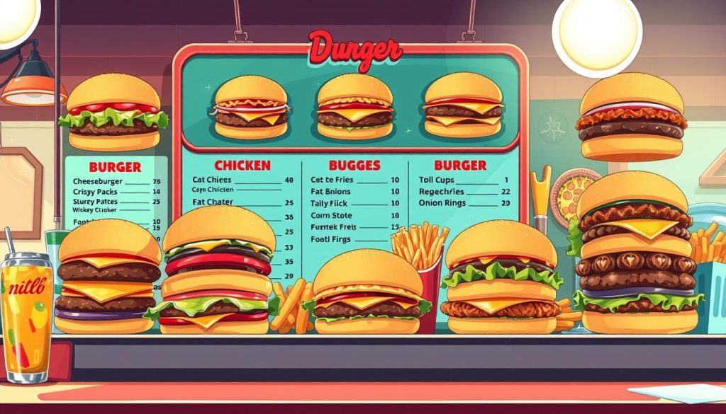 Classic Sonic Burgers Menu