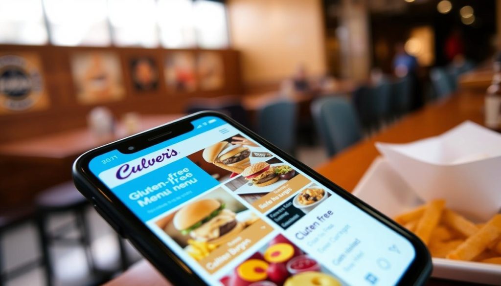 Culver's mobile app gluten-free ordering