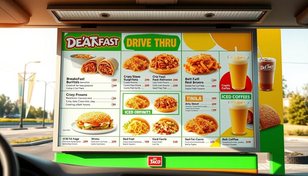 Del Taco Breakfast Drive Thru Menu