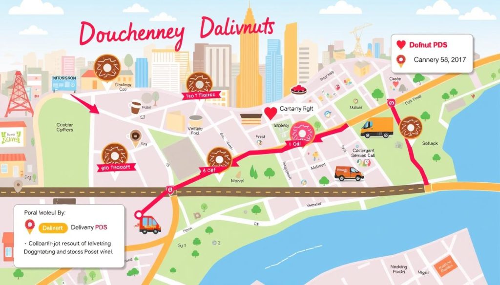 Doughnuts delivery service map