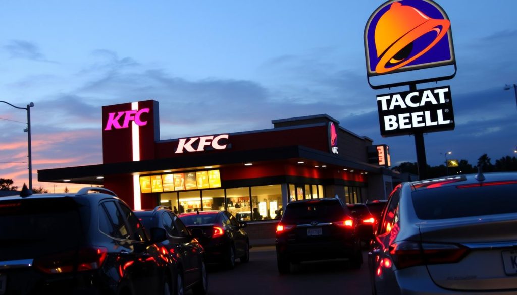 Drive-thru service at KFC Taco Bell