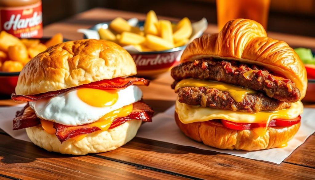 Hardee's 2 for $5 Breakfast Menu Sandwiches