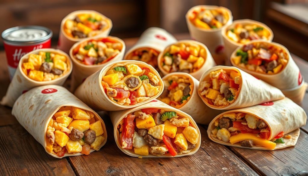 Hardee's breakfast burritos variety