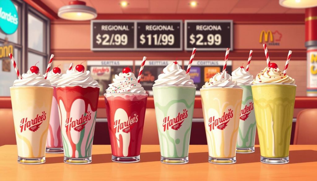 Hardee's milkshakes menu price comparison