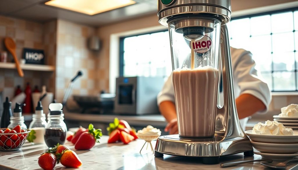 IHOP Hand-Spun Milkshake Preparation