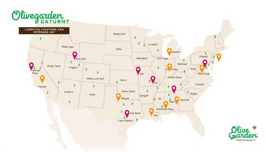 Olive Garden Veterans Day Locations Map