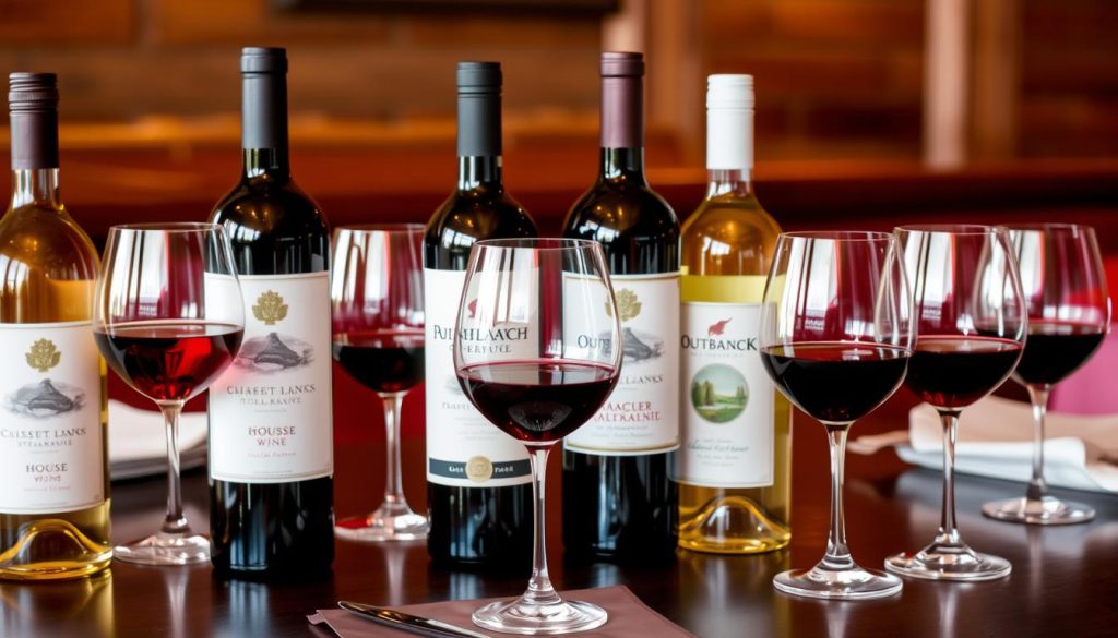 Outback Steakhouse Wine Menu Value Selections