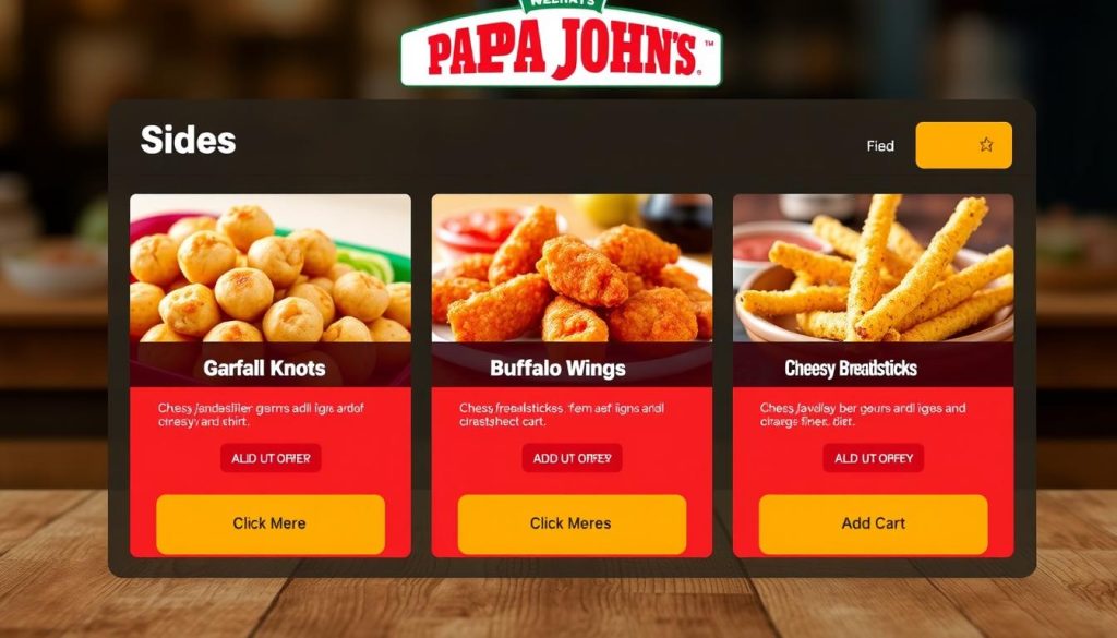 Papa Johns Online Ordering Interface