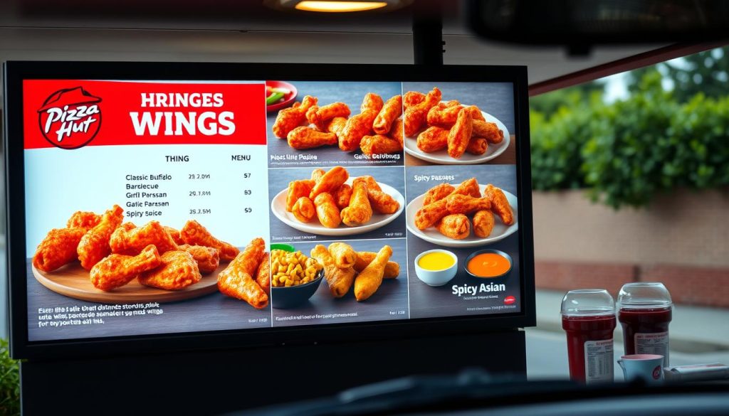 Pizza Hut Wing Varieties Drive Thru Menu