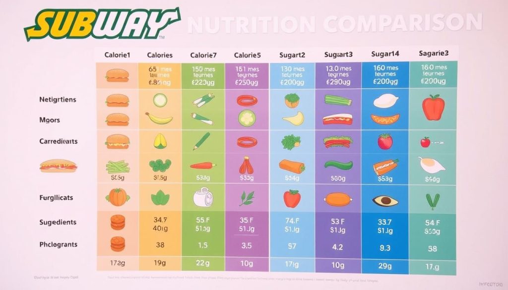 Subway Nutrition Comparison Chart