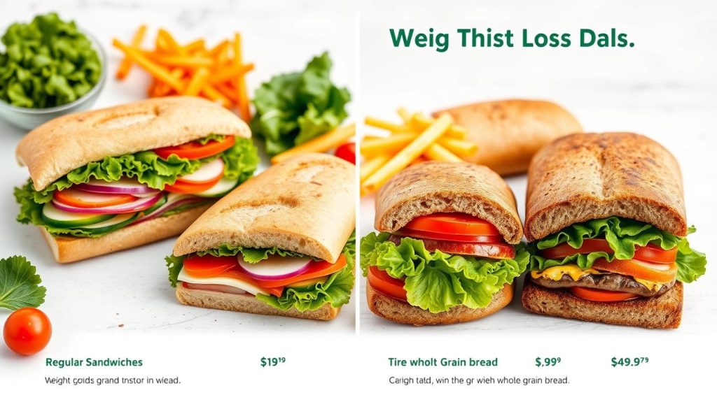 Subway Weight Loss Menu Price Comparison