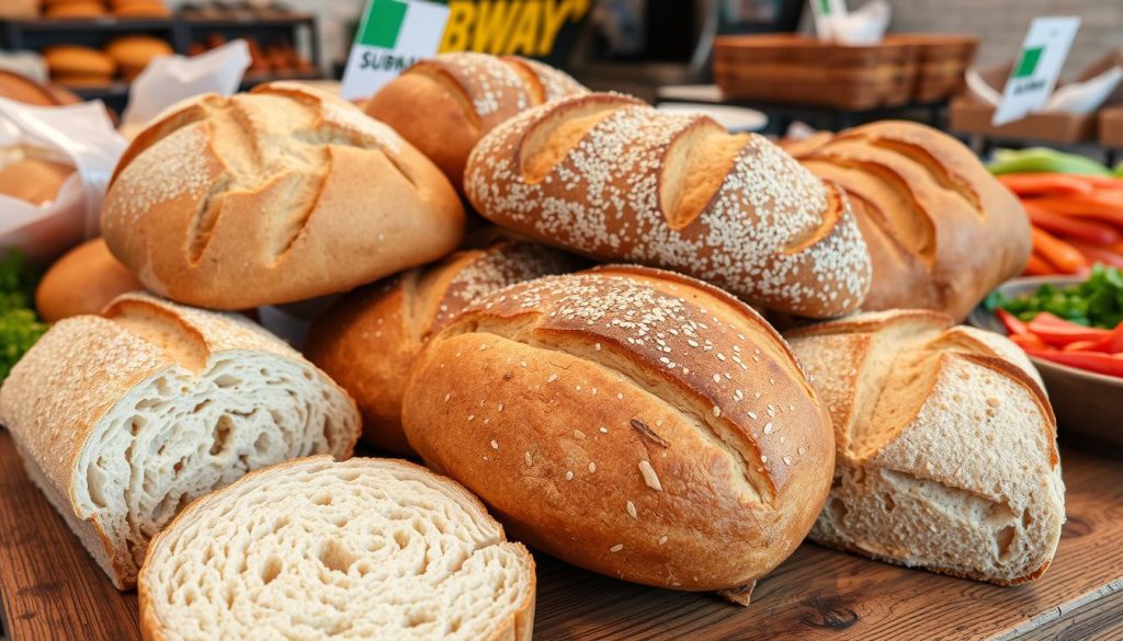 Subway fresh bread selection