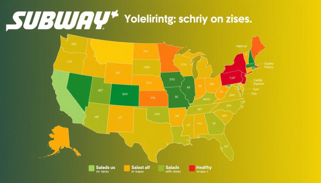 Subway regional nutrition pricing map