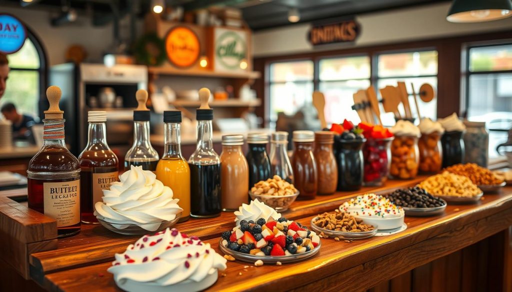 Syrup and Toppings Bar