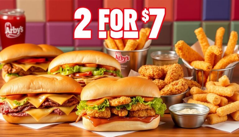 arby's 2 for $7 menu with prices