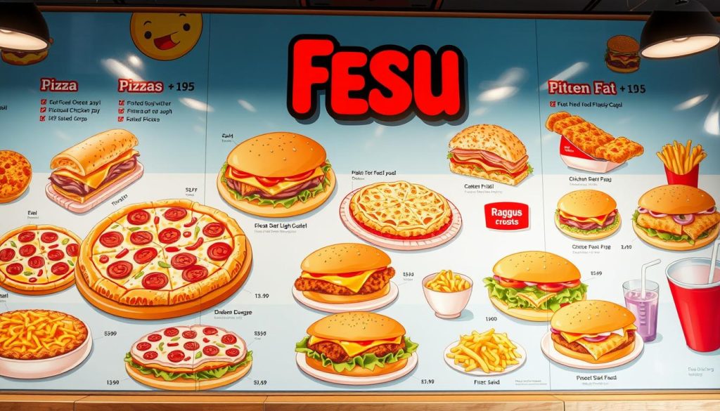 fast food menu