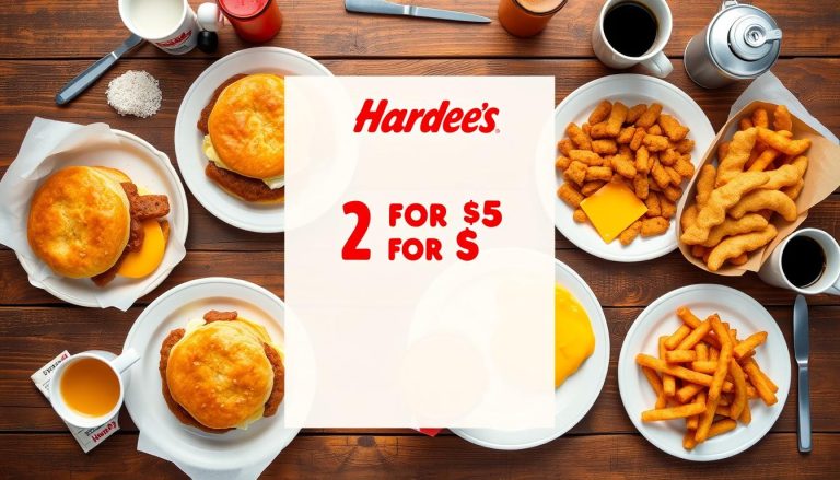 hardee's 2 for $5 breakfast menu