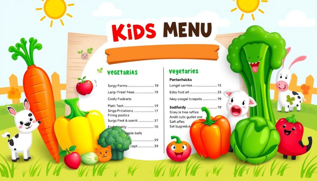 kids veggie menu