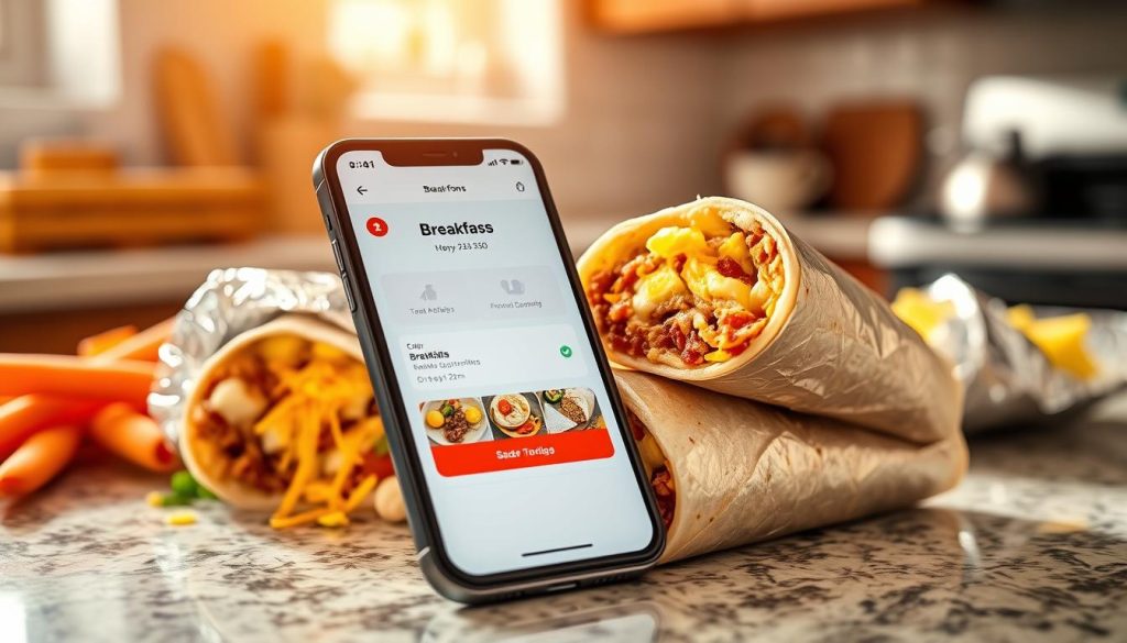 mobile ordering breakfast burritos