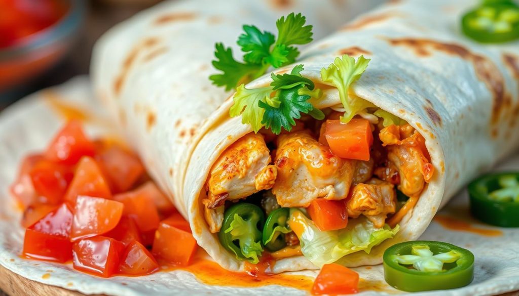 spicy chicken burrito