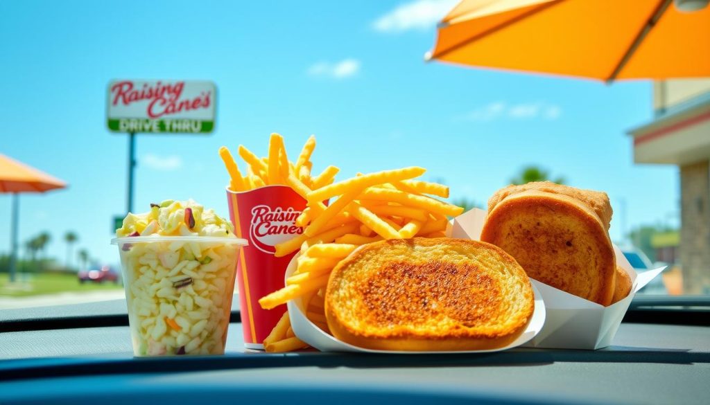 Raising Cane's side dishes drive thru menu