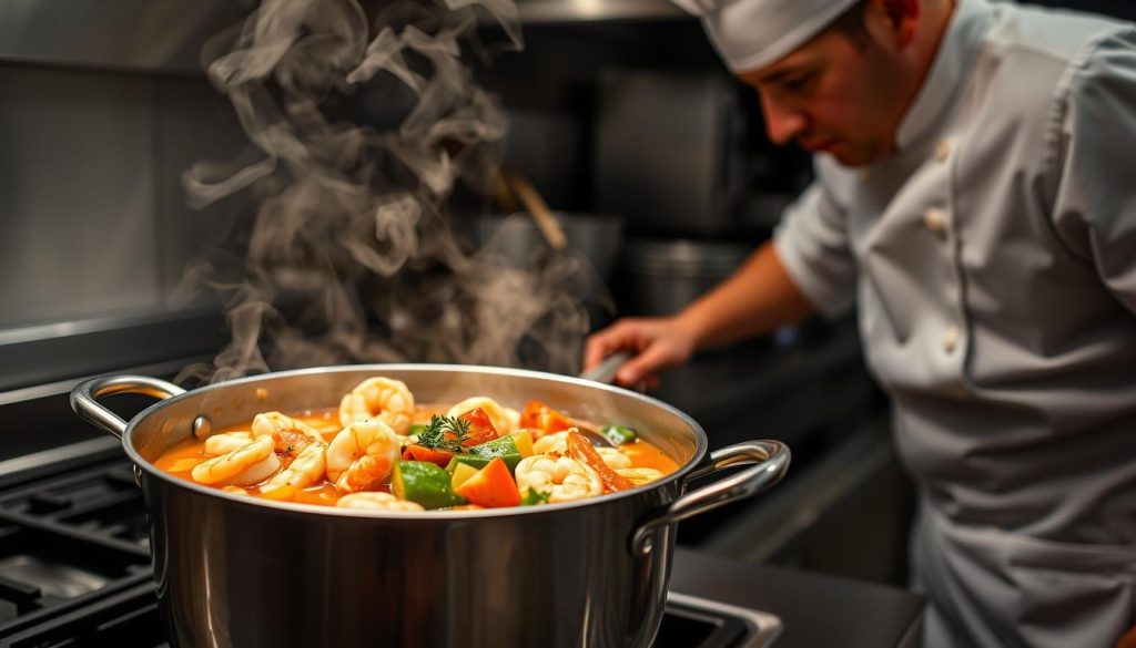 Red Lobster Seafood Soup Preparation