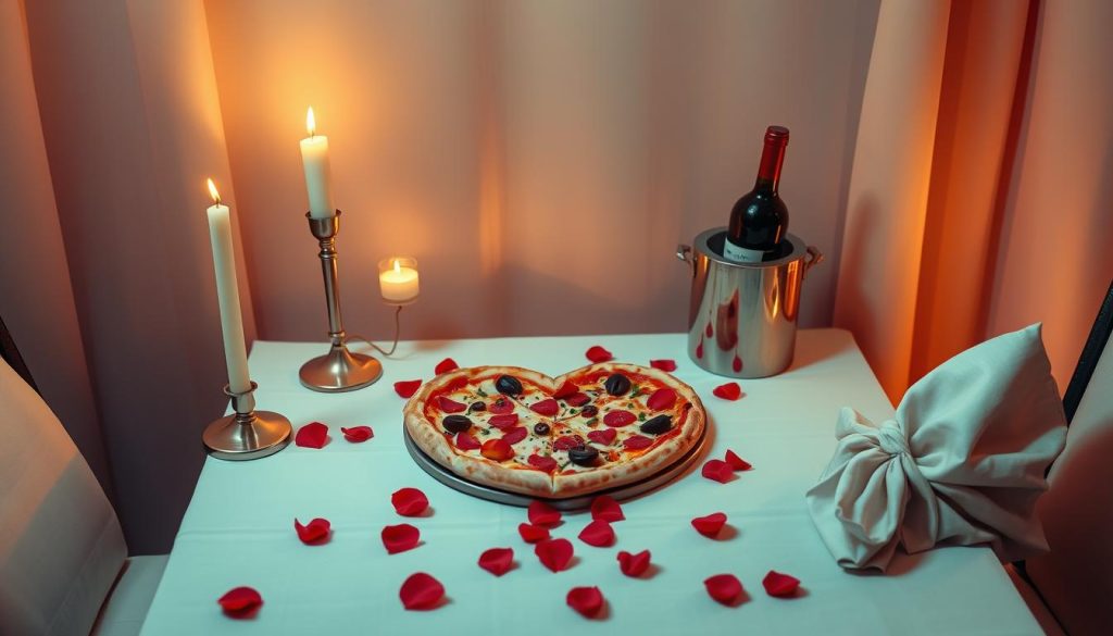 Romantic Pizza Date Night Setup