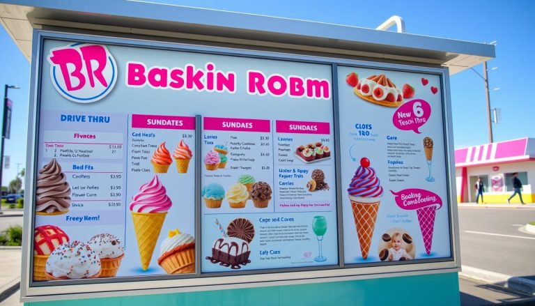 baskin robbins drive thru menu