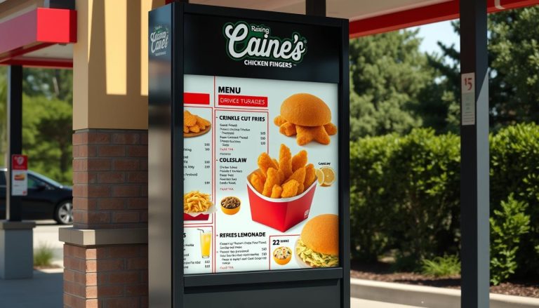 drive thru raising cane's menu