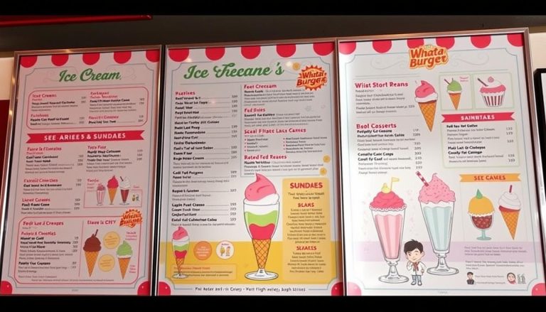 whataburger ice cream menu