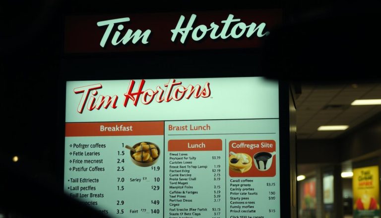 tim hortons drive thru menu